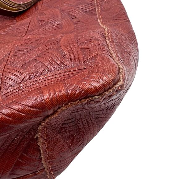 The Sak Brown Braided Boho Leather Foldover Adjustable Strap Medium Crossbody - Picture 11 of 15